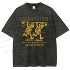 Unisex Coastline Printed Washed Tee