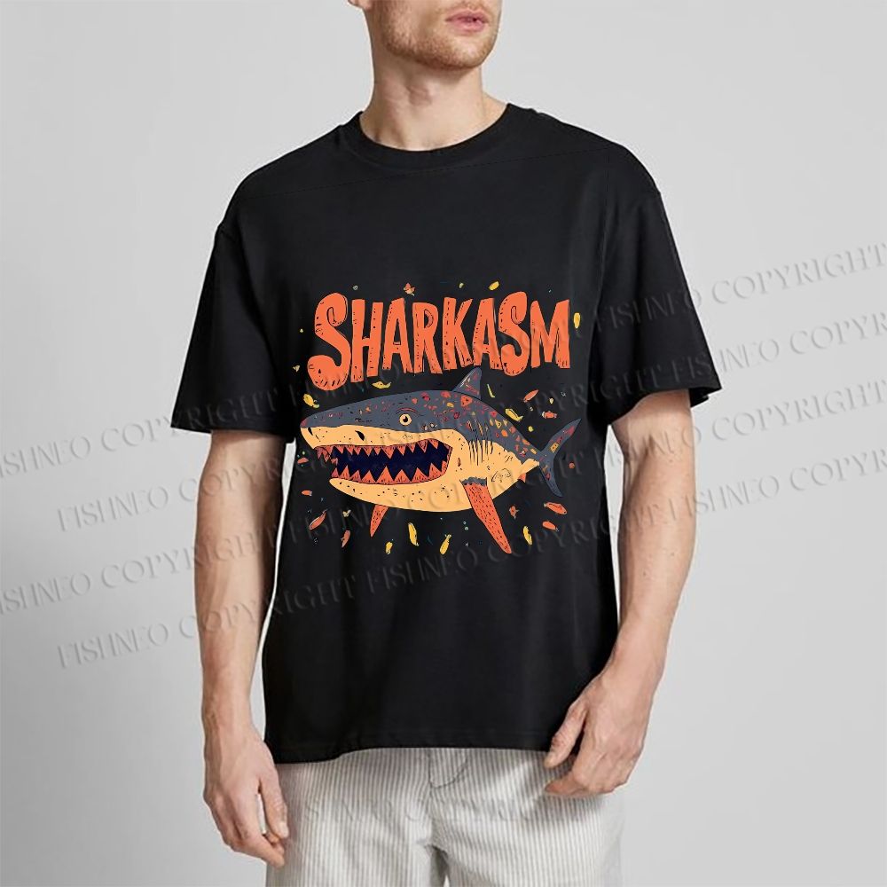 Unisex Sharkasm Graffiti Classic Cotton T-shirt