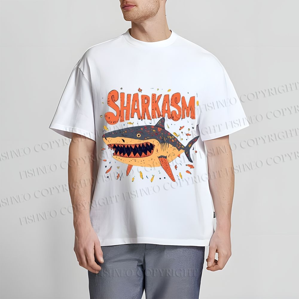 Unisex Sharkasm Graffiti Classic Cotton T-shirt