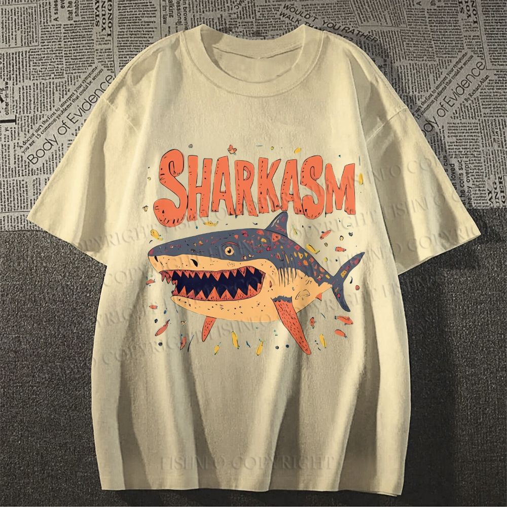 Unisex Sharkasm Graffiti Classic Cotton T-shirt
