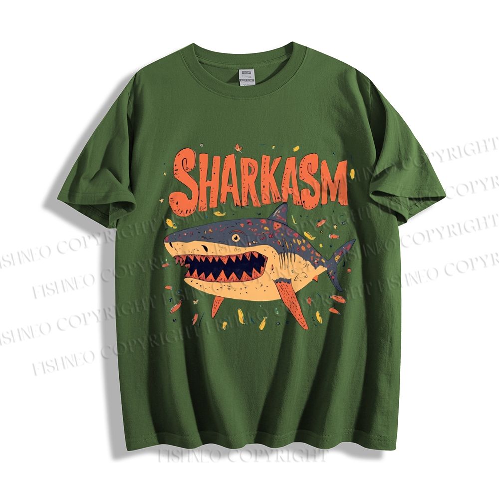 Unisex Sharkasm Graffiti Classic Cotton T-shirt