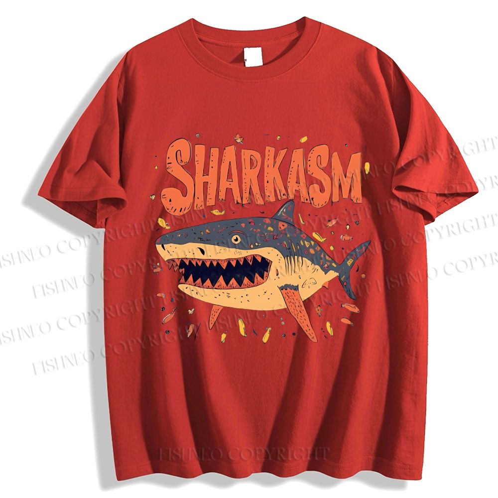 Unisex Sharkasm Graffiti Classic Cotton T-shirt