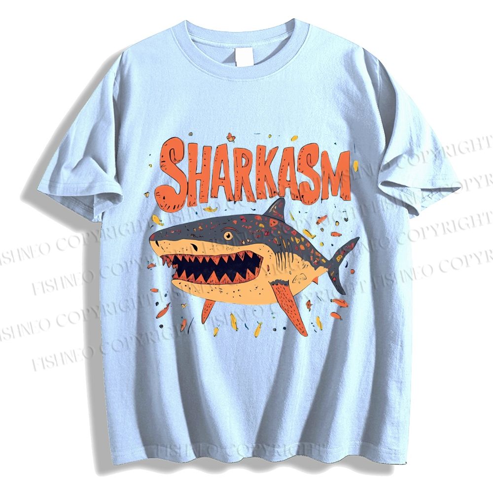 Unisex Sharkasm Graffiti Classic Cotton T-shirt