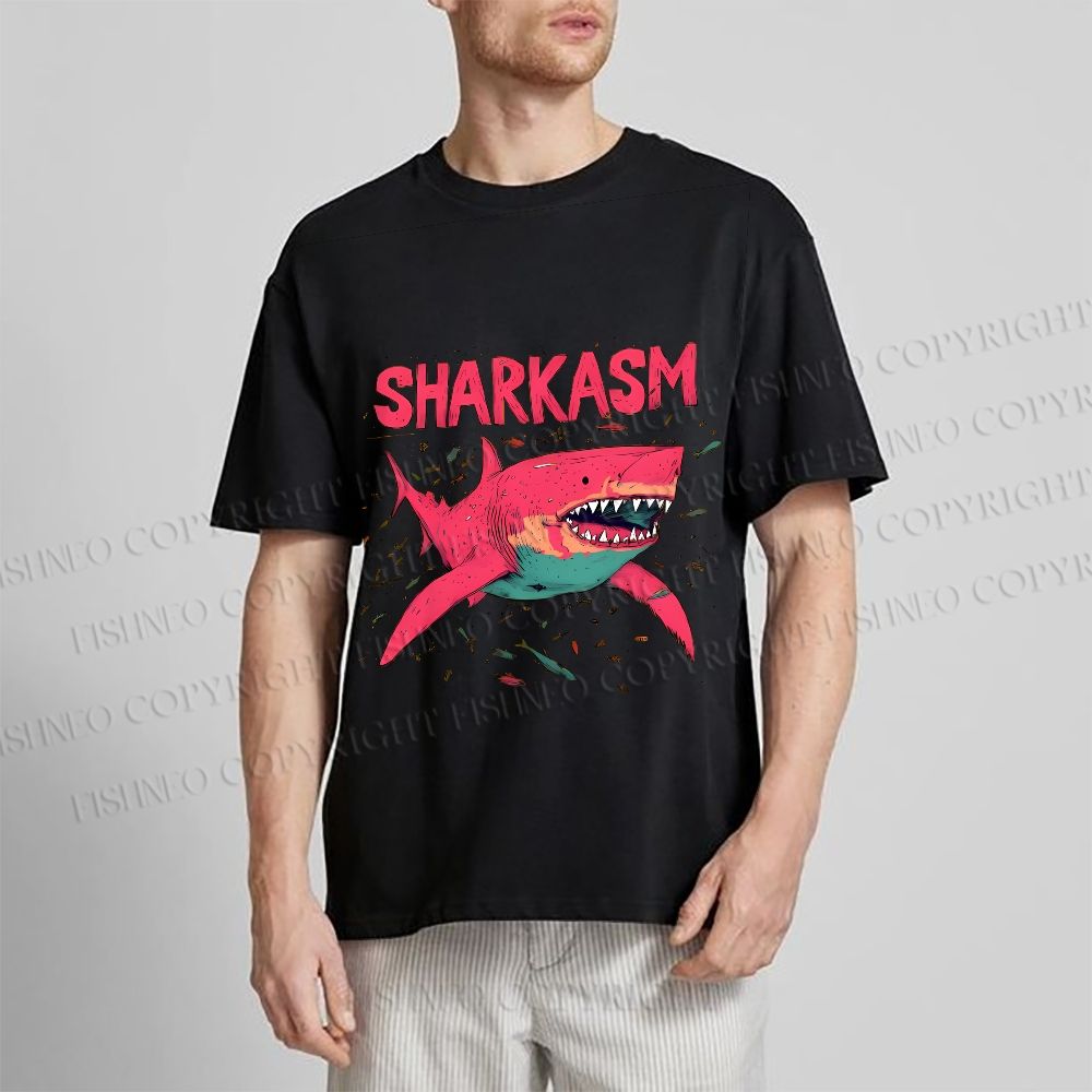 Unisex Sharkasm Graffiti Classic Cotton T-shirt
