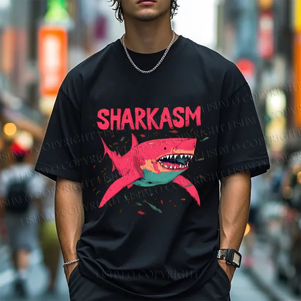 Unisex Sharkasm Graffiti Classic Cotton T-shirt