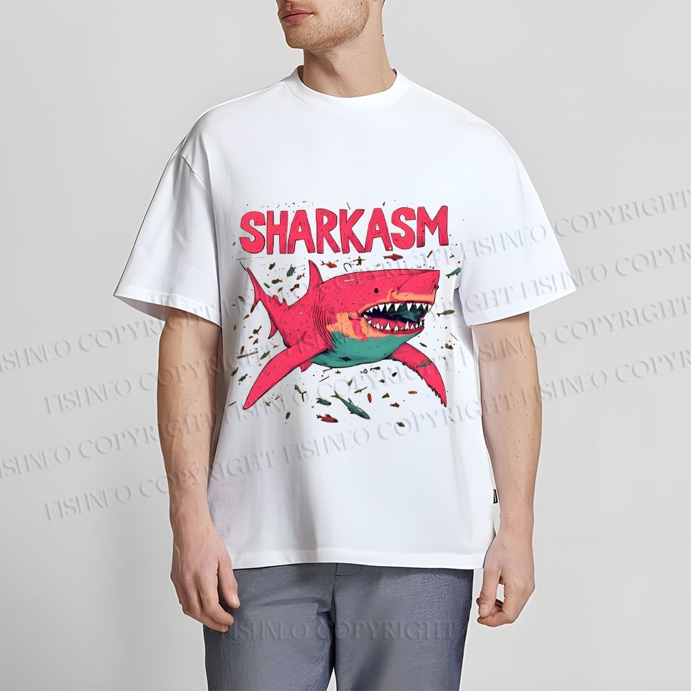 Unisex Sharkasm Graffiti Classic Cotton T-shirt