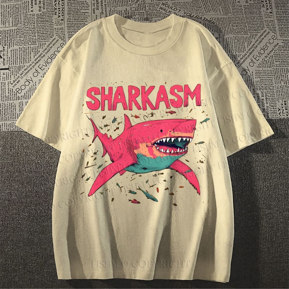 Unisex Sharkasm Graffiti Classic Cotton T-shirt