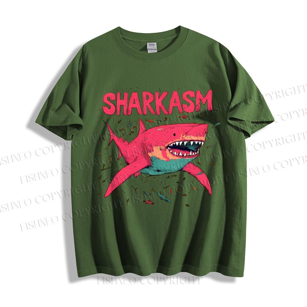Unisex Sharkasm Graffiti Classic Cotton T-shirt