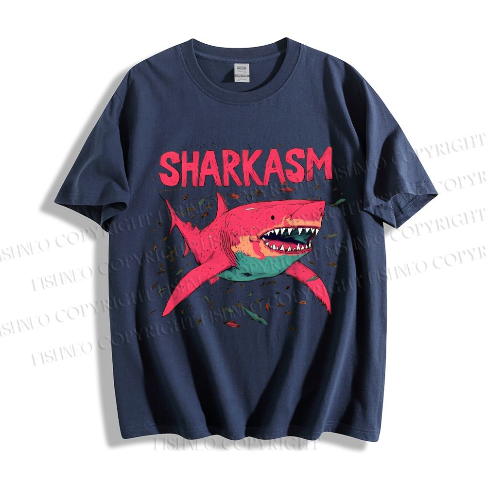 Unisex Sharkasm Graffiti Classic Cotton T-shirt