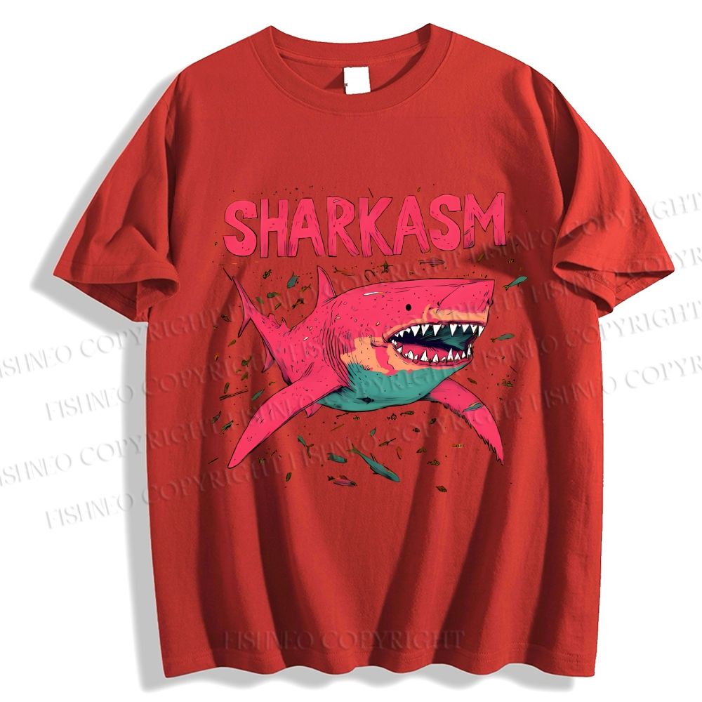 Unisex Sharkasm Graffiti Classic Cotton T-shirt
