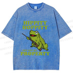 Unisex Frog Hippity Hoppity Get Off My Property Printed Washed Tee