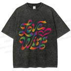 Unisex Pride Love Wins Printed Washed Tee