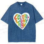 Unisex Pride Let Your Love Flow Printed Washed Tee