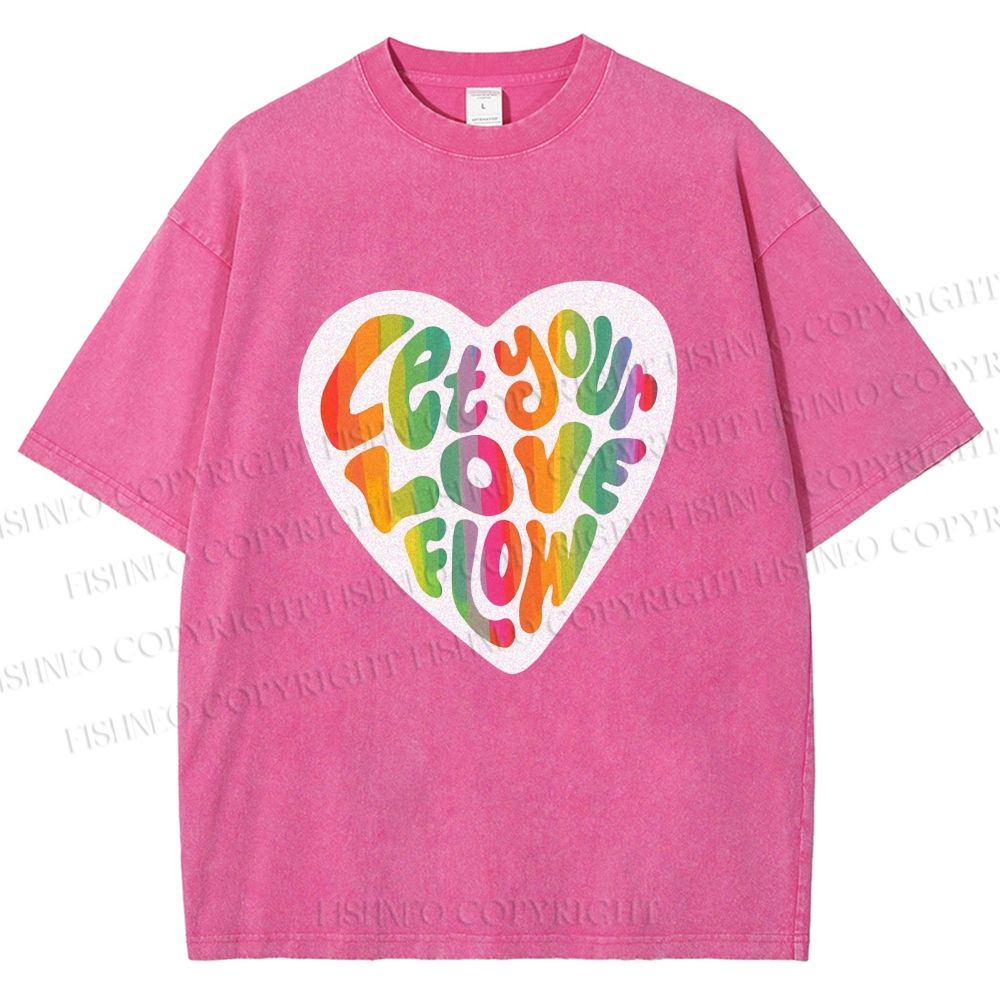 Unisex Pride Let Your Love Flow Printed Washed Tee