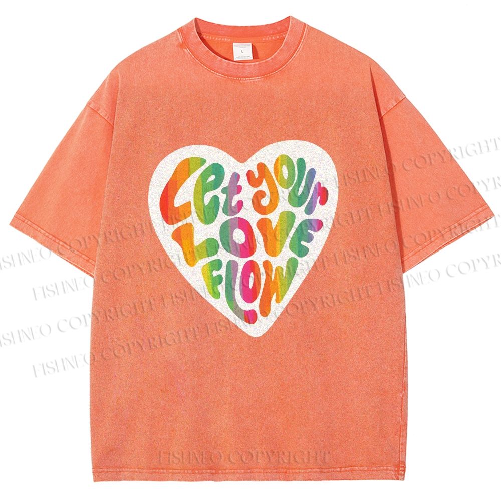 Unisex Pride Let Your Love Flow Printed Washed Tee