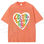 Unisex Pride Let Your Love Flow Printed Washed Tee