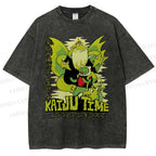 Unisex Kaiju Time Printed Washed Tee