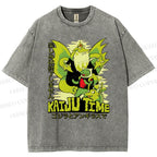 Unisex Kaiju Time Printed Washed Tee