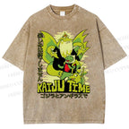 Unisex Kaiju Time Printed Washed Tee