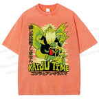 Unisex Kaiju Time Printed Washed Tee