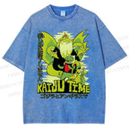 Unisex Kaiju Time Printed Washed Tee