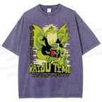 Unisex Kaiju Time Printed Washed Tee
