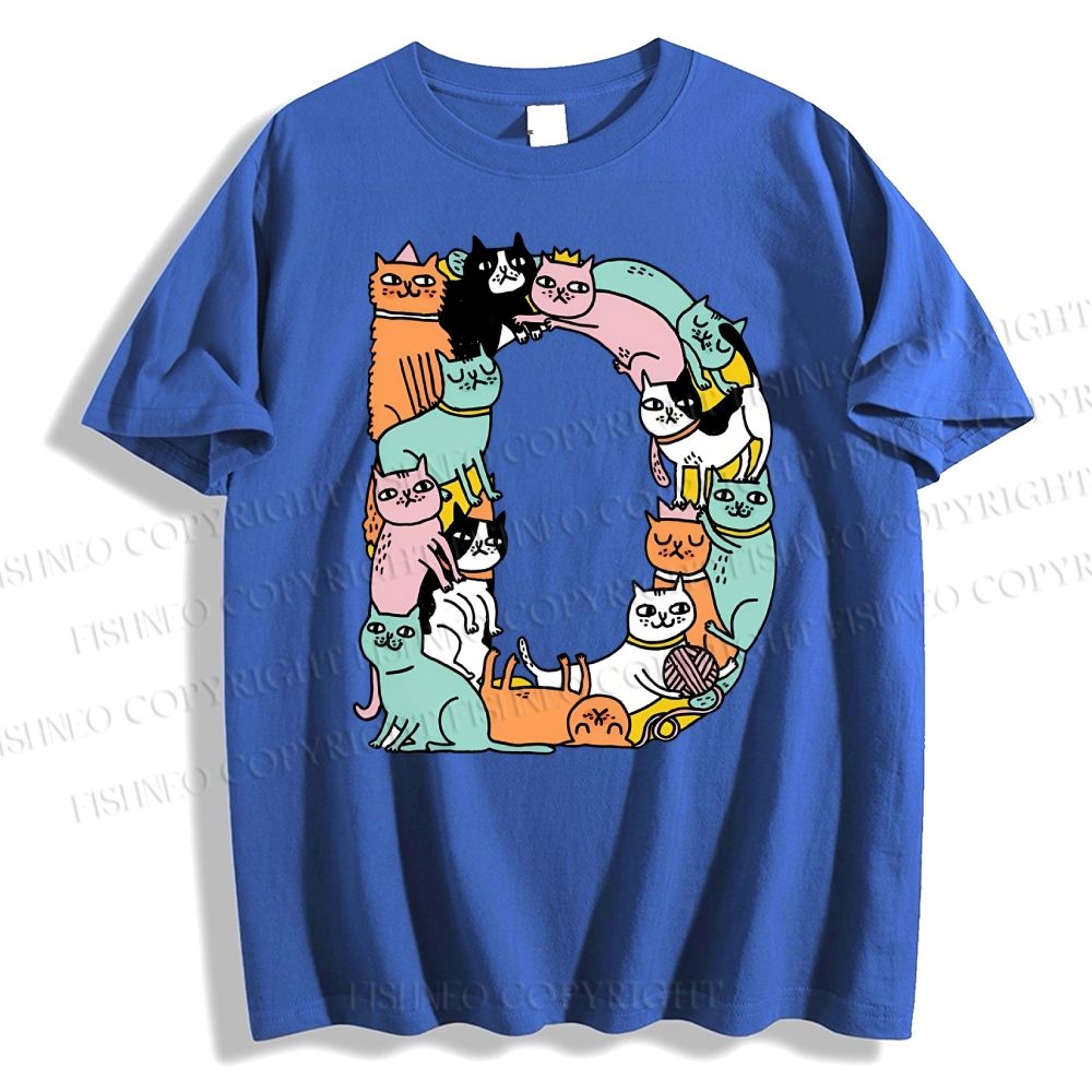 Unisex Cartoon Cats Classic Cotton T-shirt