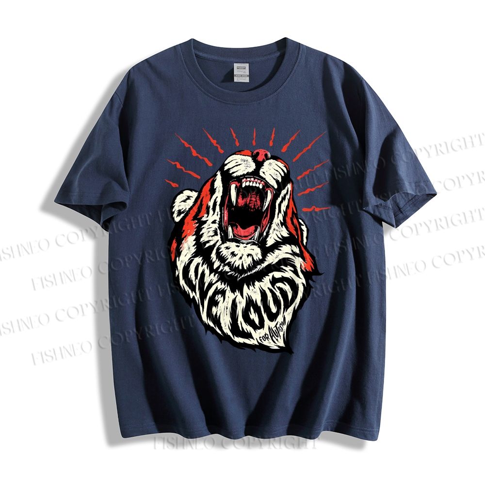 Unisex Vintage Tiger Live Loud Classic Cotton T-shirt