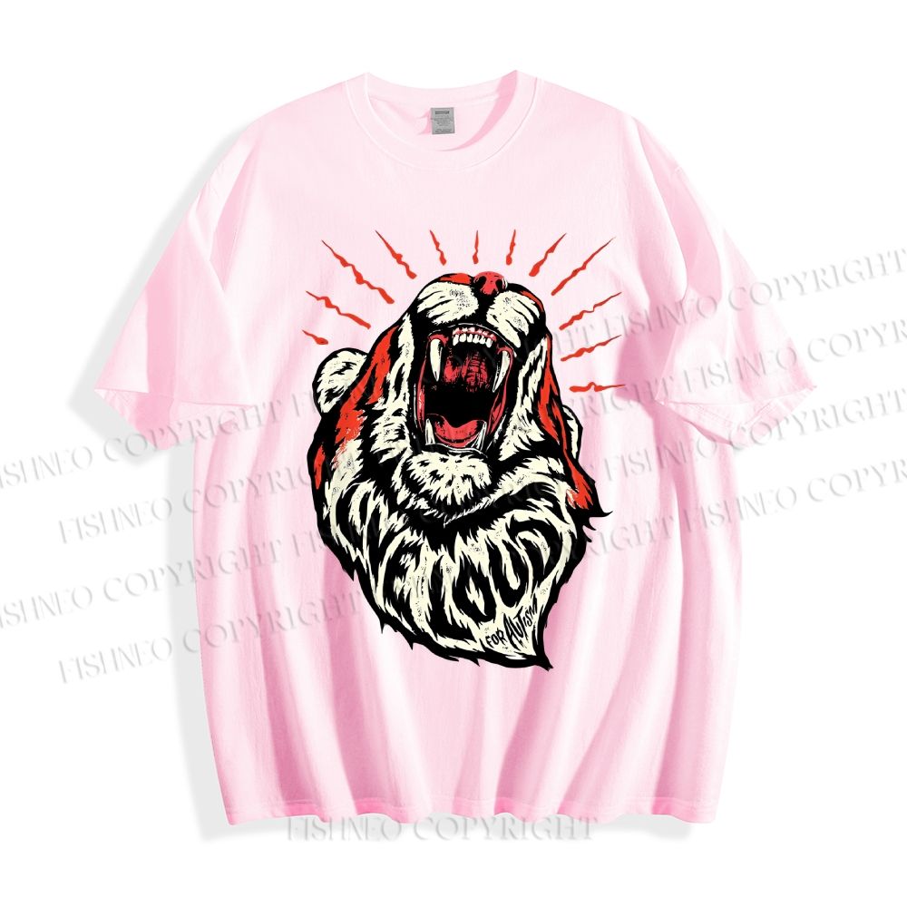 Unisex Vintage Tiger Live Loud Classic Cotton T-shirt