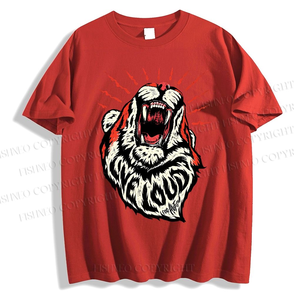 Unisex Vintage Tiger Live Loud Classic Cotton T-shirt