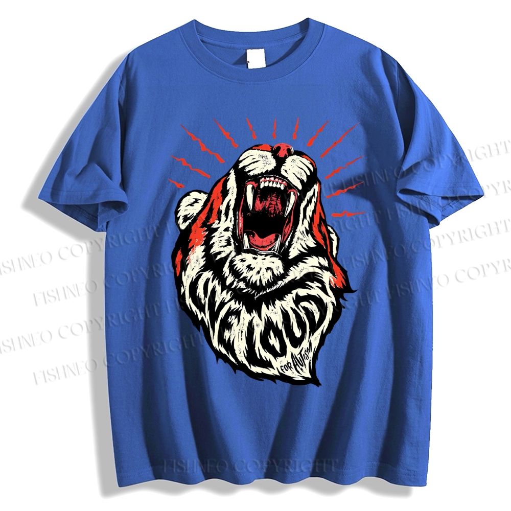 Unisex Vintage Tiger Live Loud Classic Cotton T-shirt