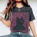 Unisex Cat Graffiti Printed Washed Tee