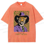 Unisex Leopard First Rodeo Printed Washed Tee