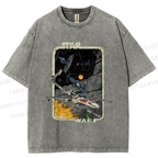 Unisex Vintage Star Wars Printed Washed Tee