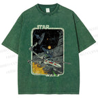 Unisex Vintage Star Wars Printed Washed Tee