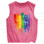 Unisex Pride Love Wins Printed Washed Tank Top