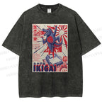 Unisex Monster Printed Washed Tee