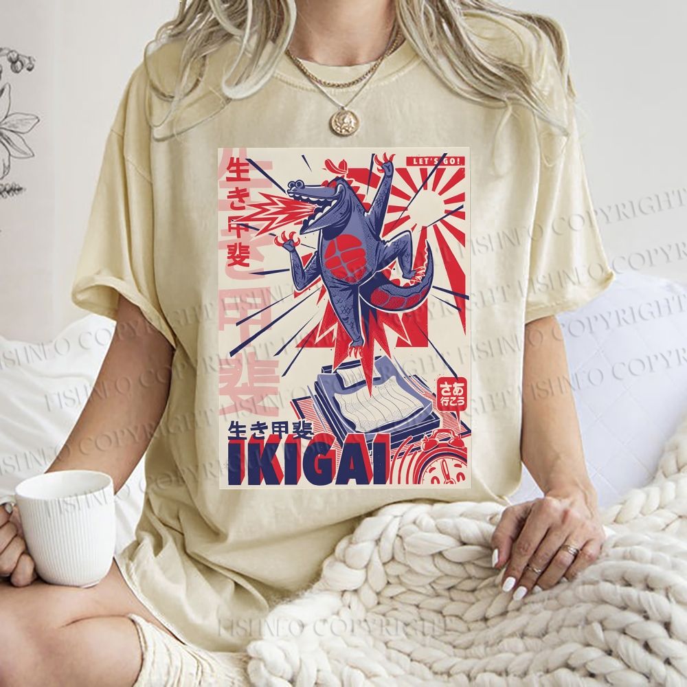 Unisex Monster Printed Washed Tee