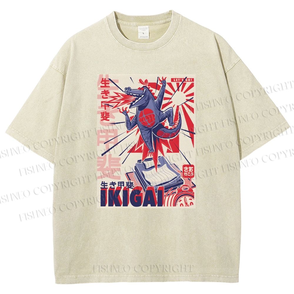Unisex Monster Printed Washed Tee