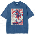 Unisex Monster Printed Washed Tee