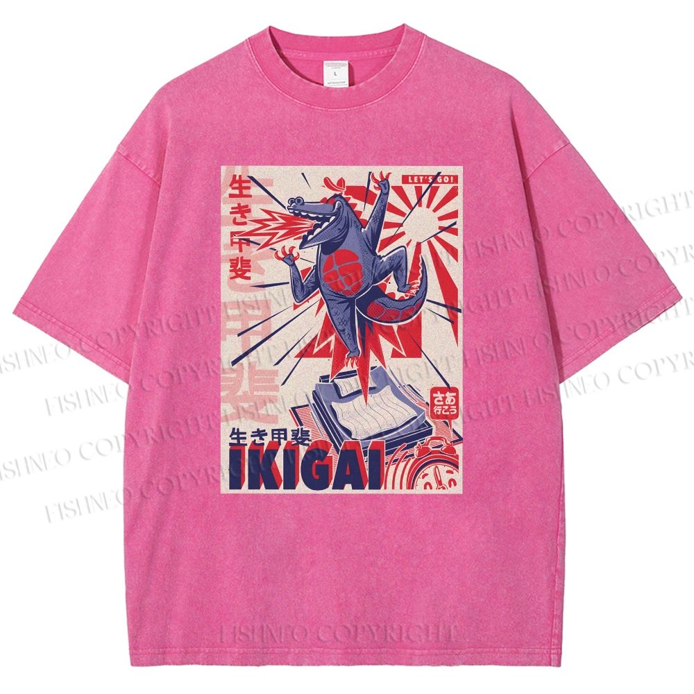 Unisex Monster Printed Washed Tee