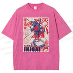 Unisex Monster Printed Washed Tee