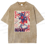 Unisex Monster Printed Washed Tee