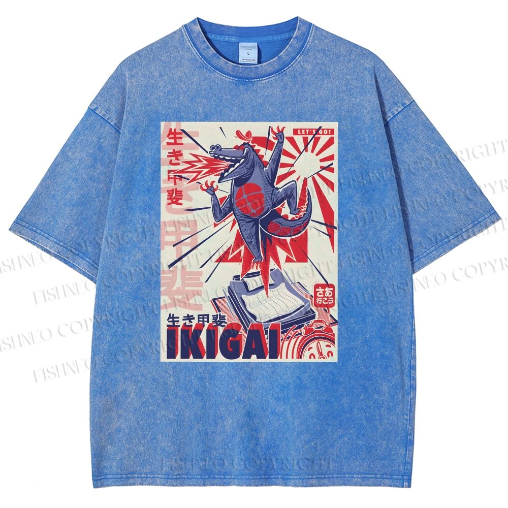Unisex Monster Printed Washed Tee