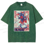 Unisex Monster Printed Washed Tee