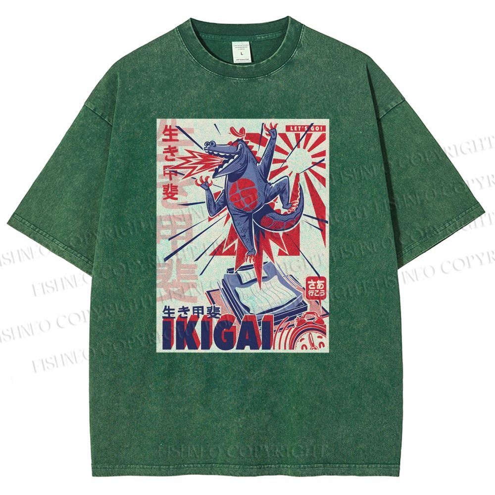 Unisex Monster Printed Washed Tee