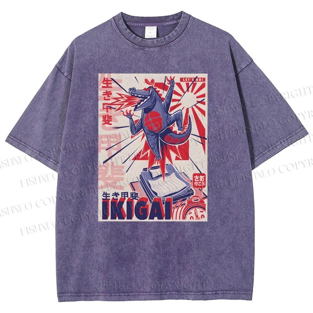 Unisex Monster Printed Washed Tee