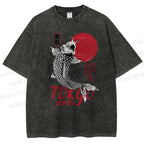 Unisex Tokyo Koi Printed Washed Tee