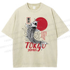 Unisex Tokyo Koi Printed Washed Tee