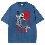 Unisex Tokyo Koi Printed Washed Tee